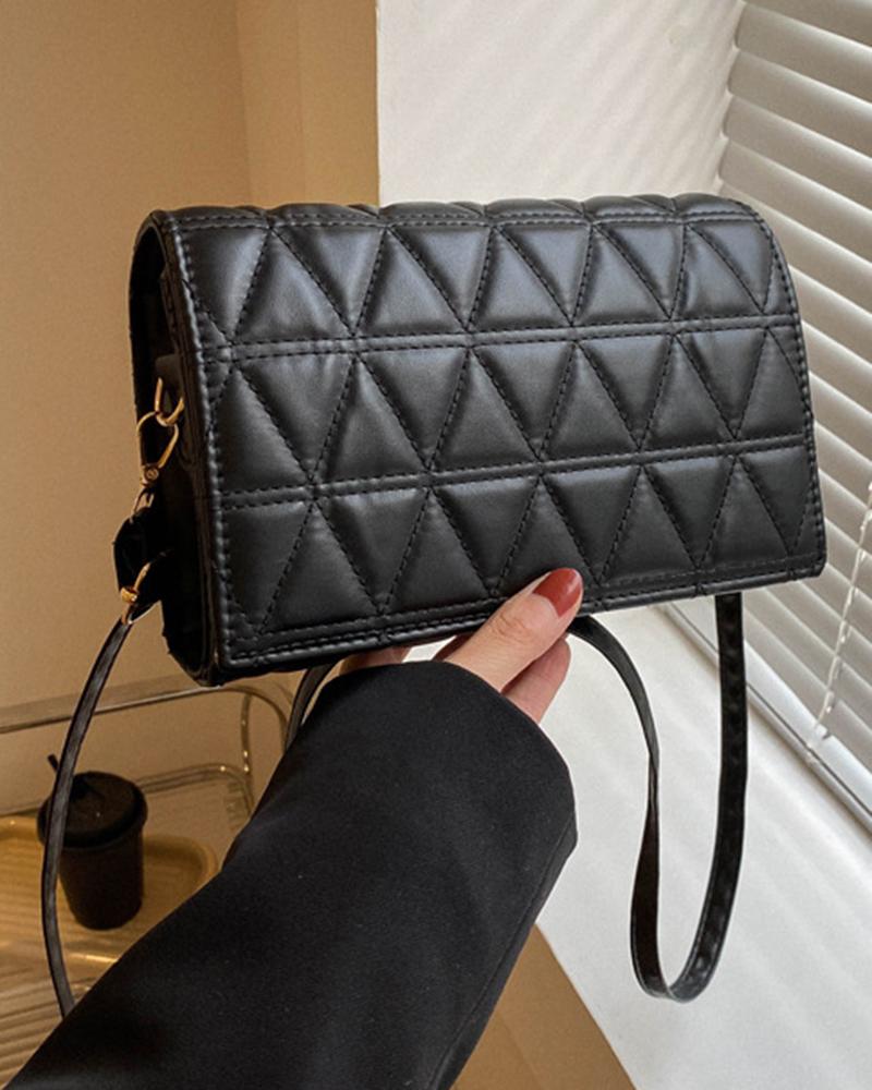 Argyle Quilted Flap Crossbody Bag