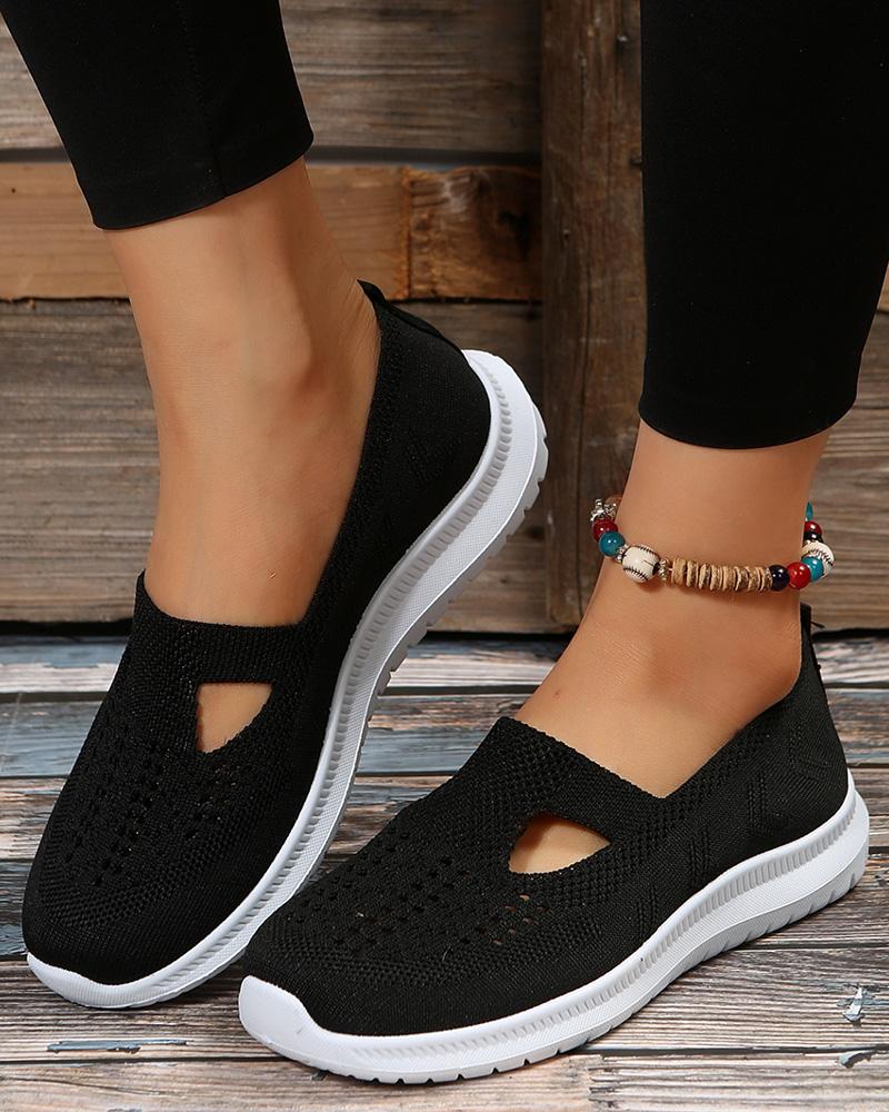 Breathable Hollow Out Casual Slip On Sneakers