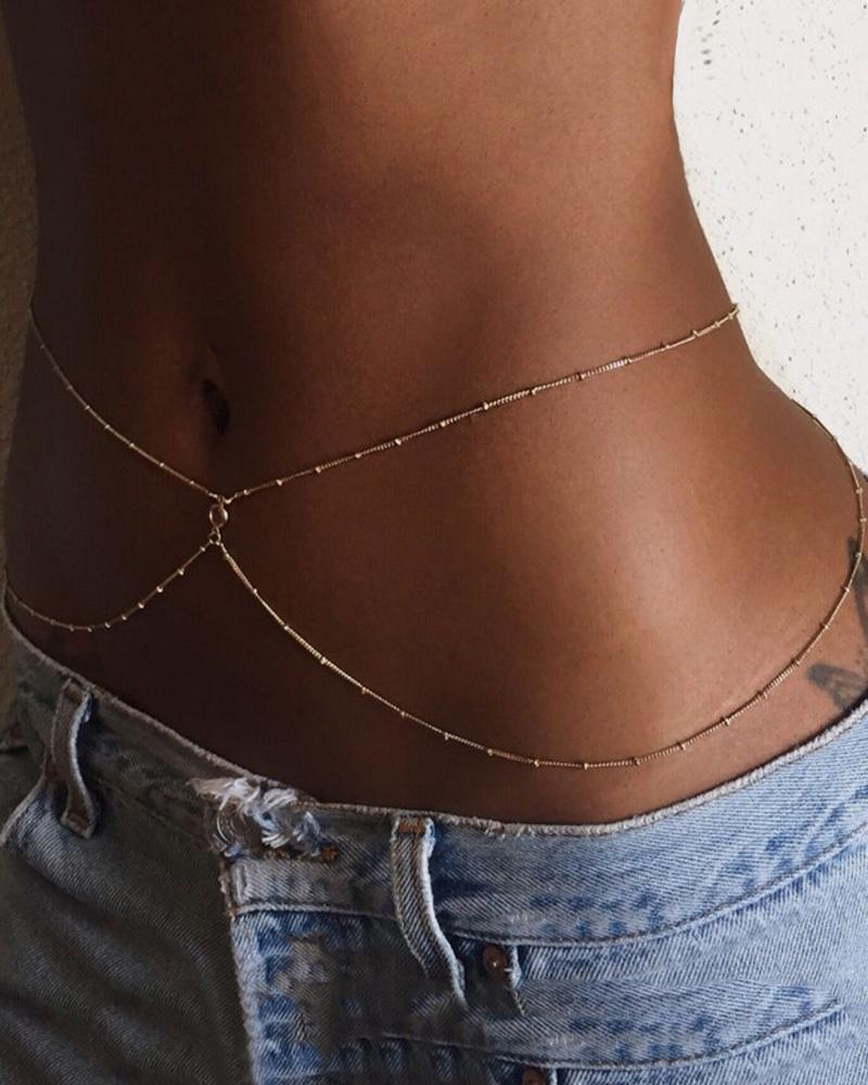 Metal Beaded Layered Waist Chain