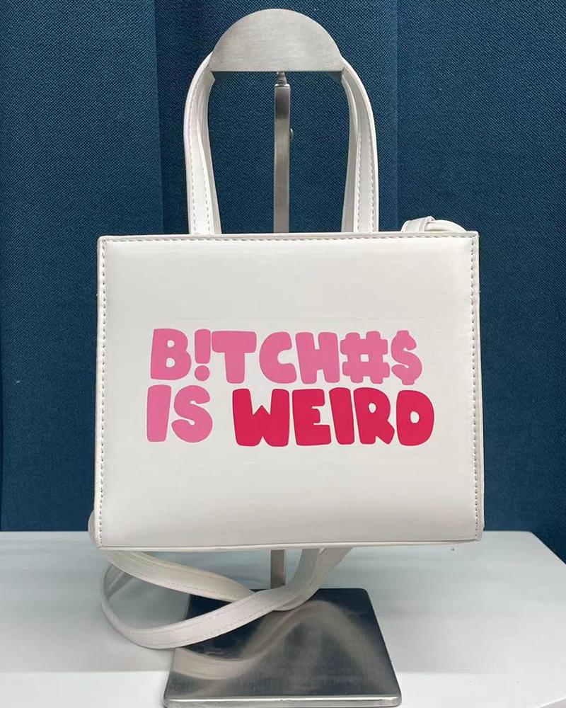 Fashion Letter Print Tote Bag