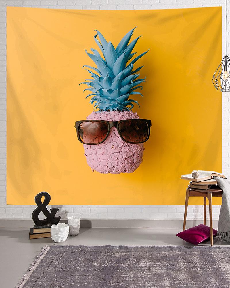 Pineapple Print Suede Tapestry