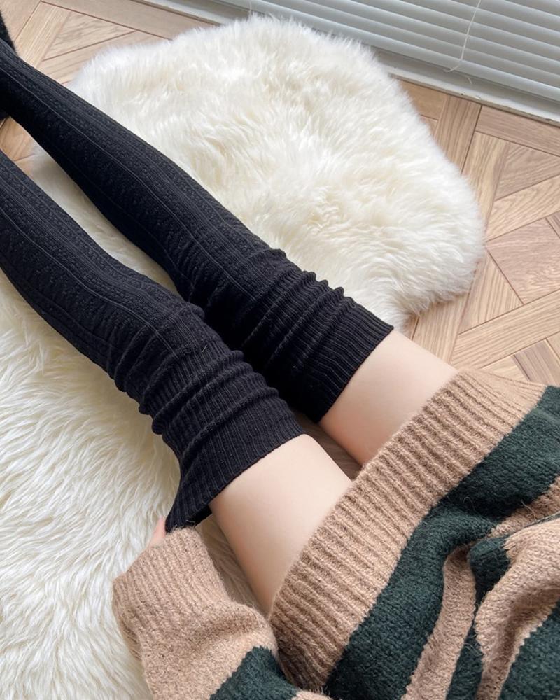 Over The Knee Braided Knitted Warm Socks