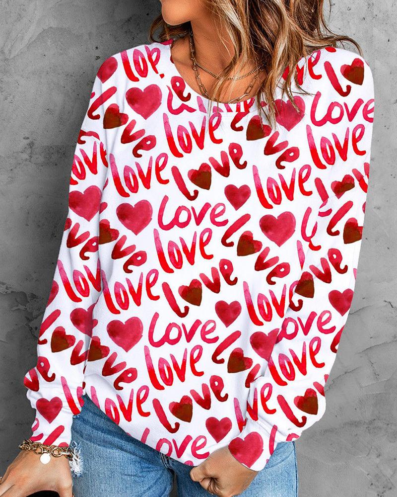 Valentine's Day Love Heart Print Top