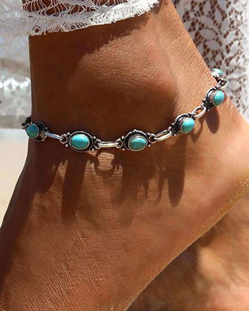   ChicMe 1pc Bohemian Turquoise Beaded Anklet