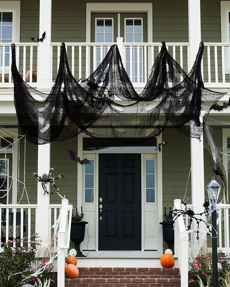 Garden  ChicMe 457 x 76 x 0.1 Halloween Black Creepy Cloth-Spooky For Haunted House Halloween Party Doorway Outdoors Decoration