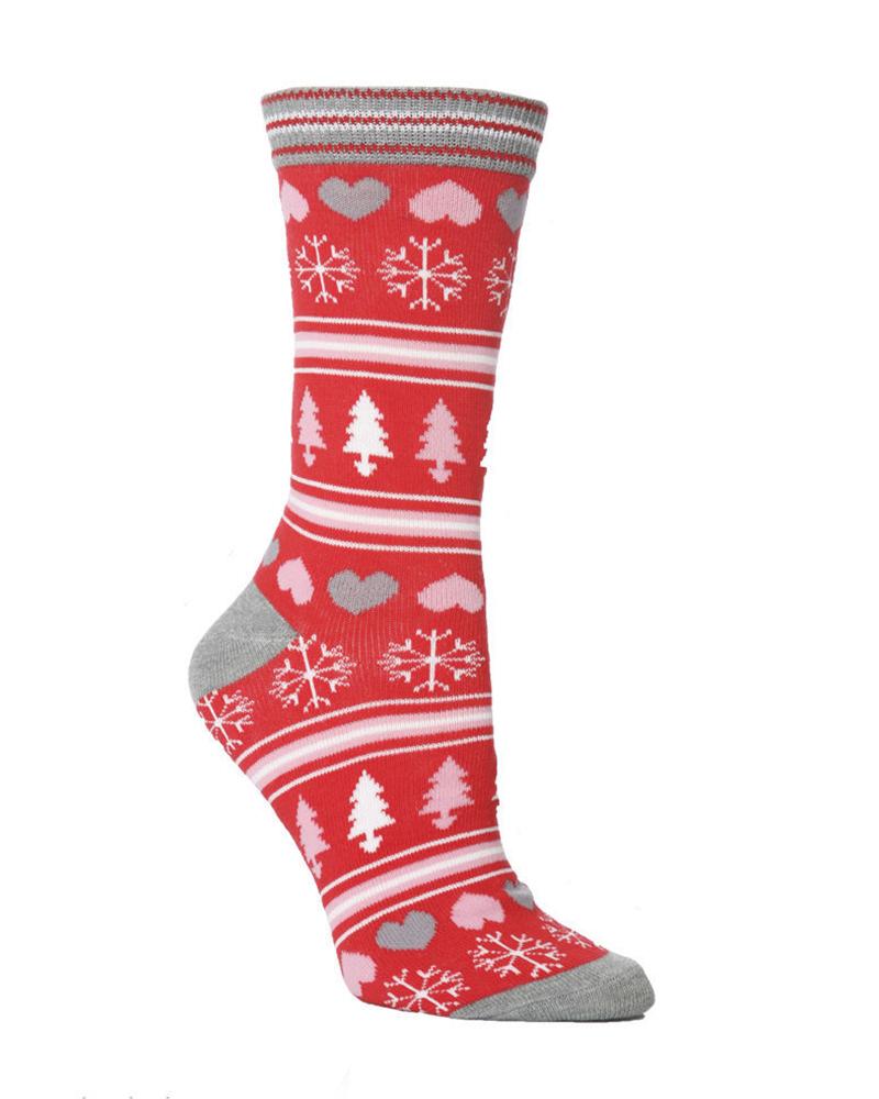 1Pair Christmas Character Santa Gingerman Snowman Graphic Plants Print Crew Socks