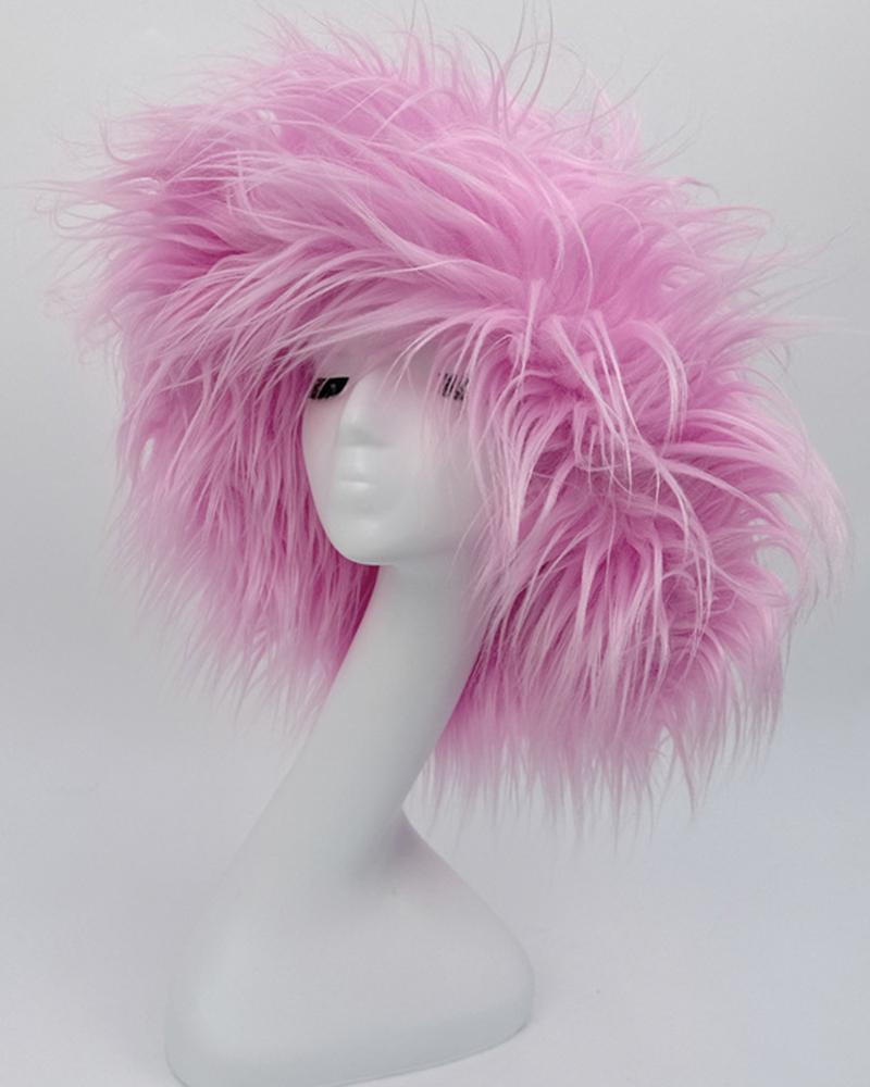 Fluffy Faux Fur Ear Protection Winter Thermal Bucket Hat