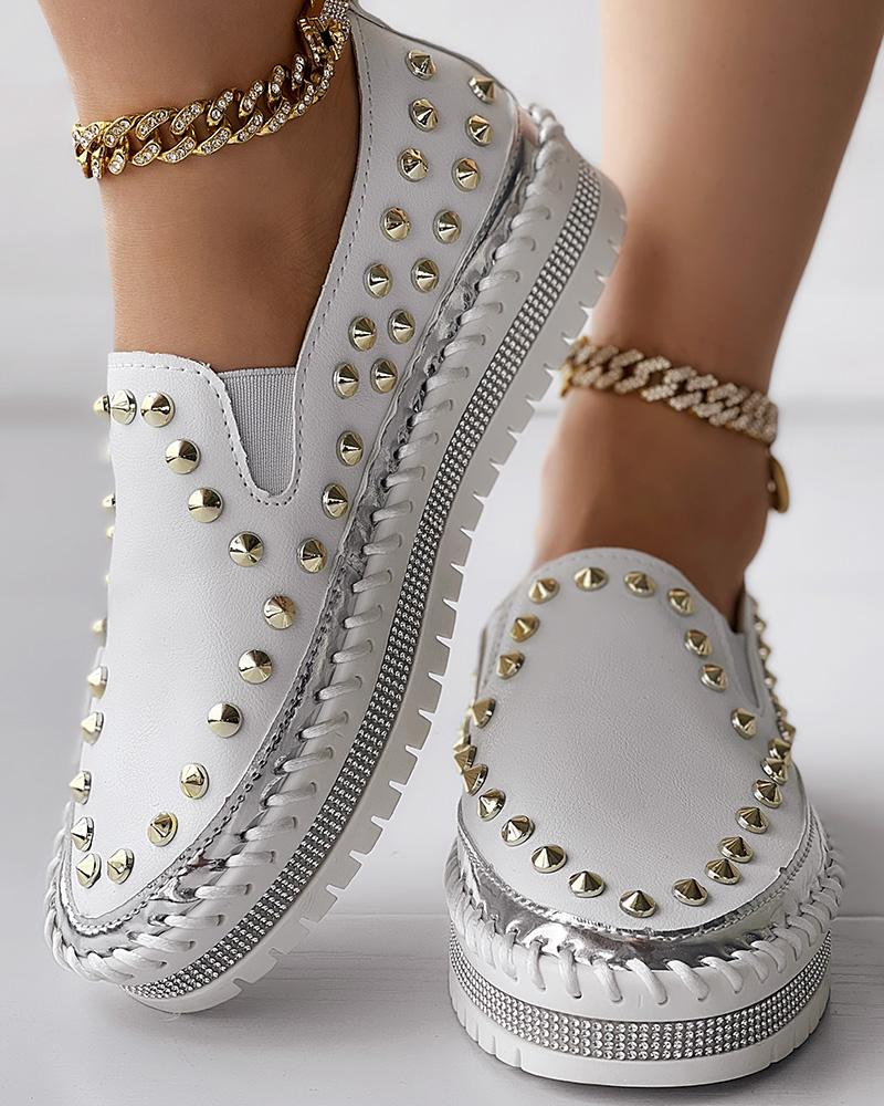 Studded Platform Casual Slip-On