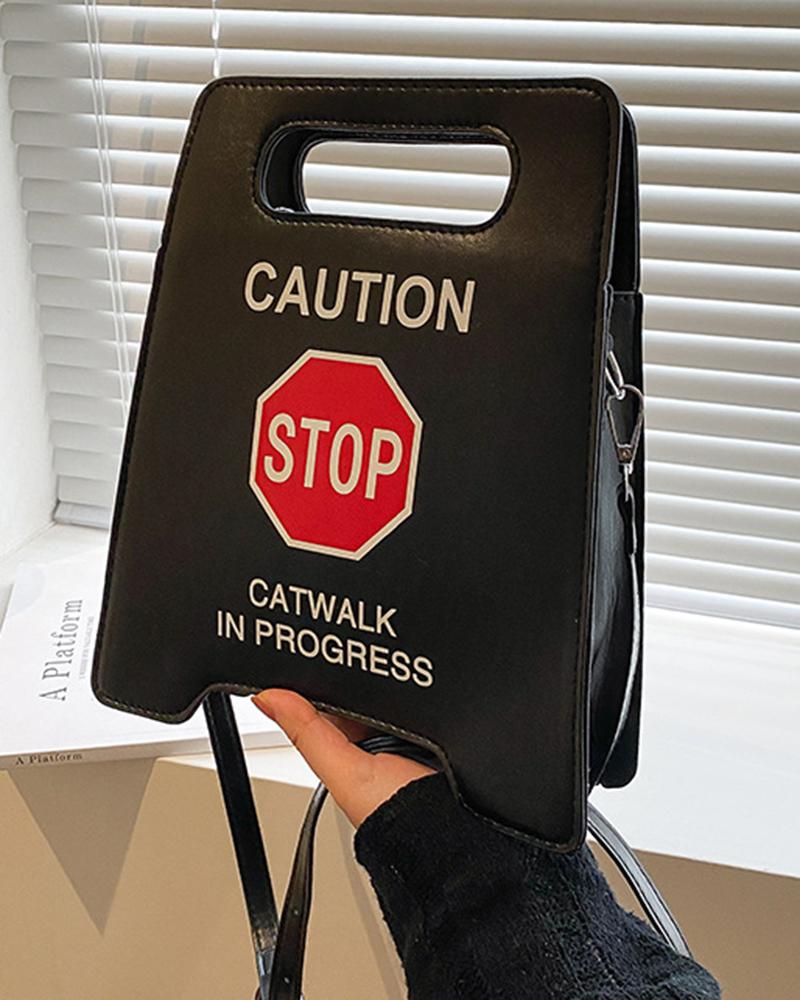 Fashionable Warning Sign Shaped Crossbody Bag