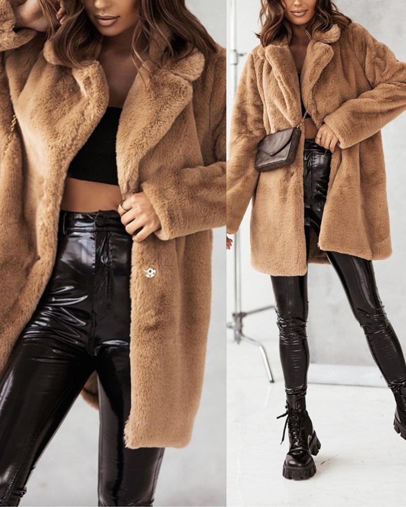 Long Sleeve Fluffy Teddy Coat