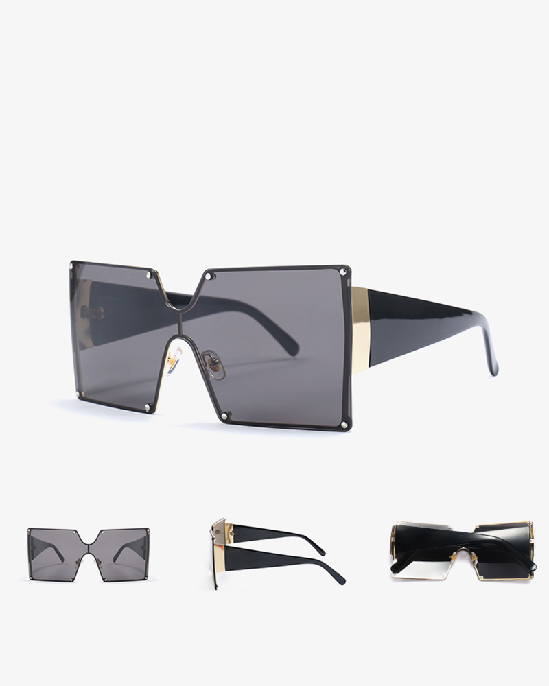 Square Flexible Metal Frame Sunglasses