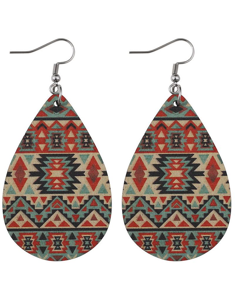 1Pair Aztec Geometric Waterdrop Earrings