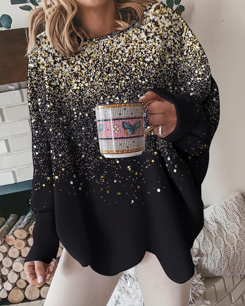 Long Sleeve Casual Print Top