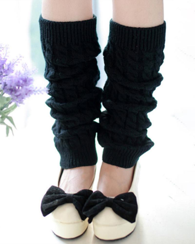 1Pair Cable Knit Leg Warmers