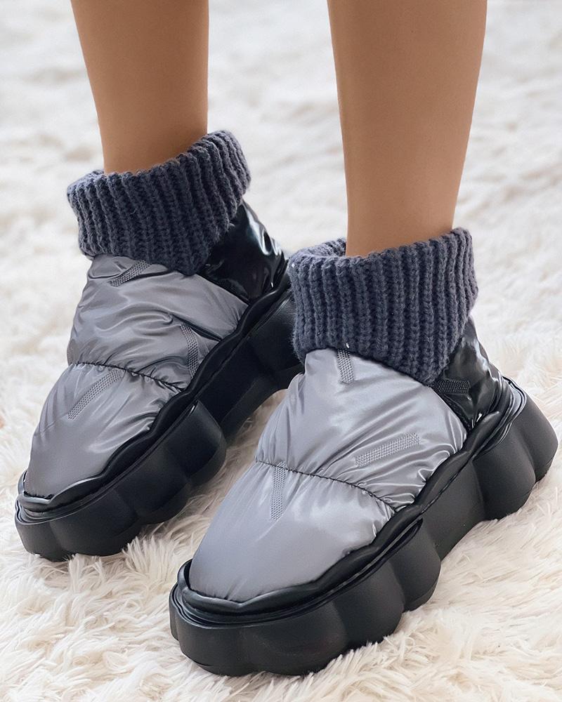   ChicMe Quilted Non Slip Lined Slipper Boots