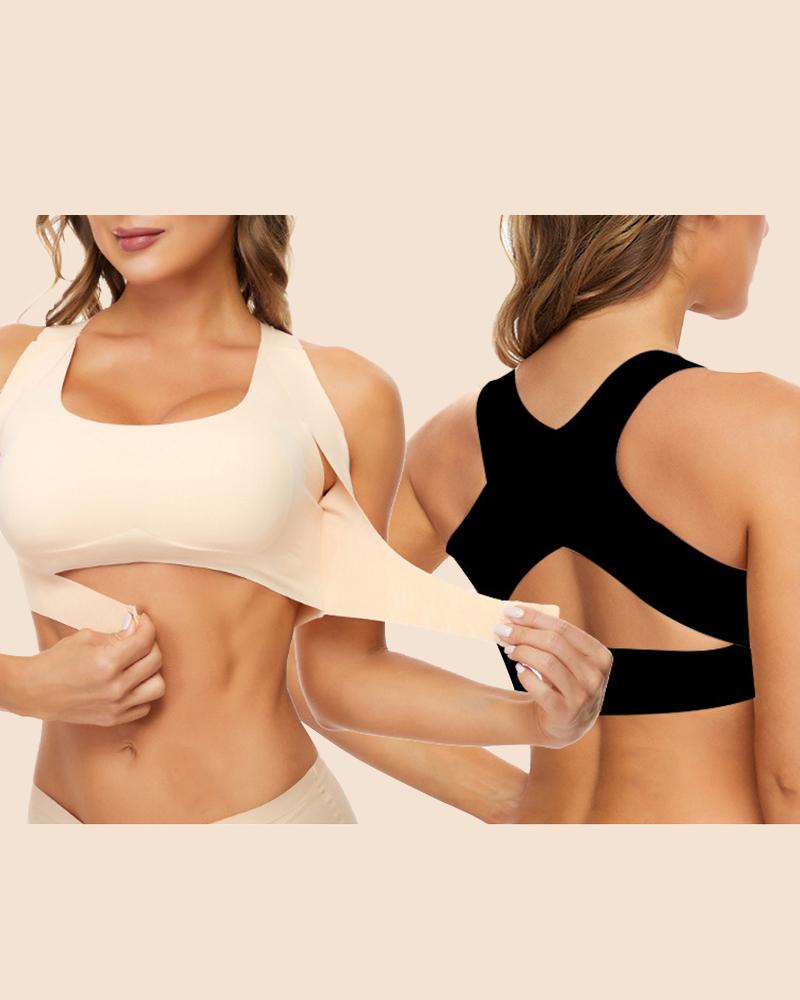 Racer Back Hook Front Wireless Lifting Bralette