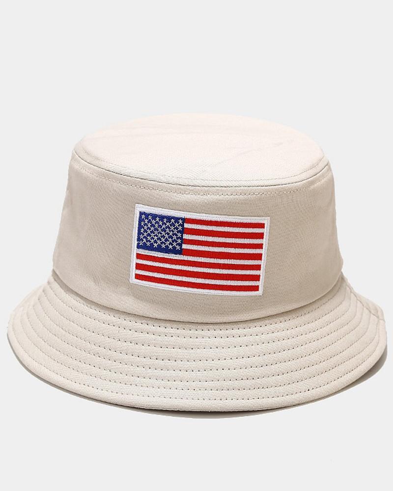 1pc Independence Day Flag Pattern Sun Bucket Hat