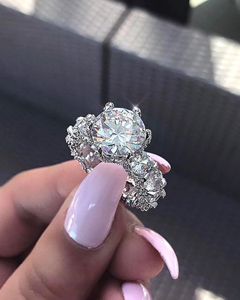 Sparkling Rhinestone Decor Ring