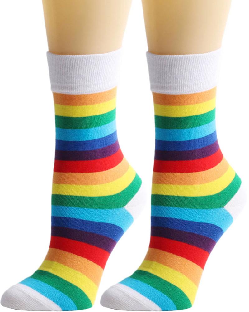 1Pair Rainbow Stripe Party Pride Month Socks