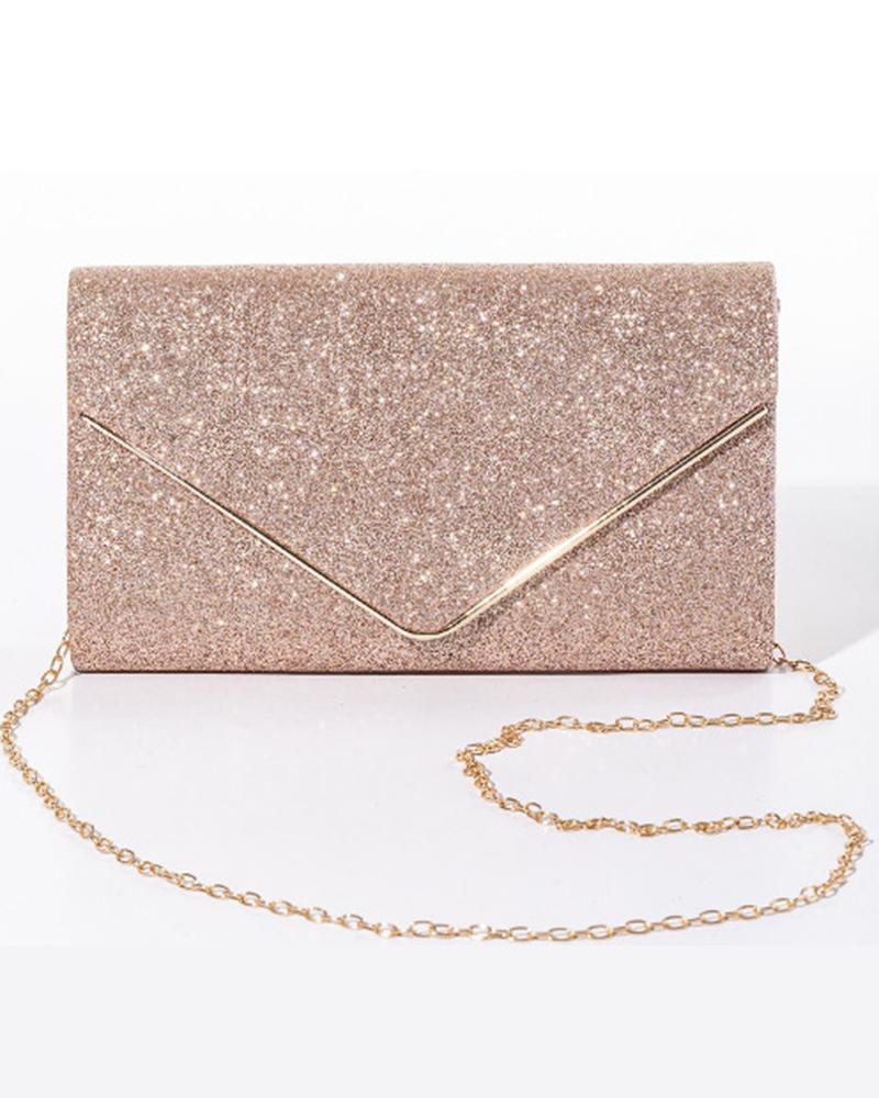 Chain Strap Envelope Clutch Bag