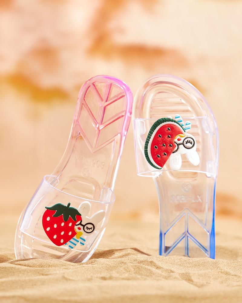 Clear Perspex Fruit Rabbit Pattern Slipper