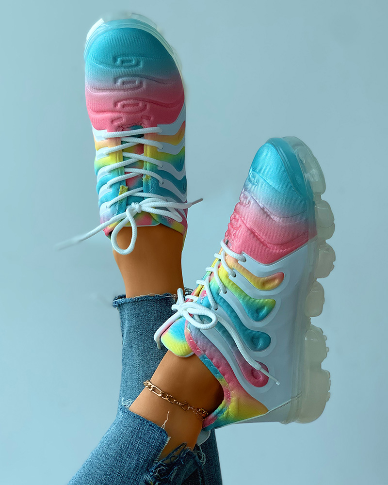 Colorblock Lace-up Casual Sneaker
