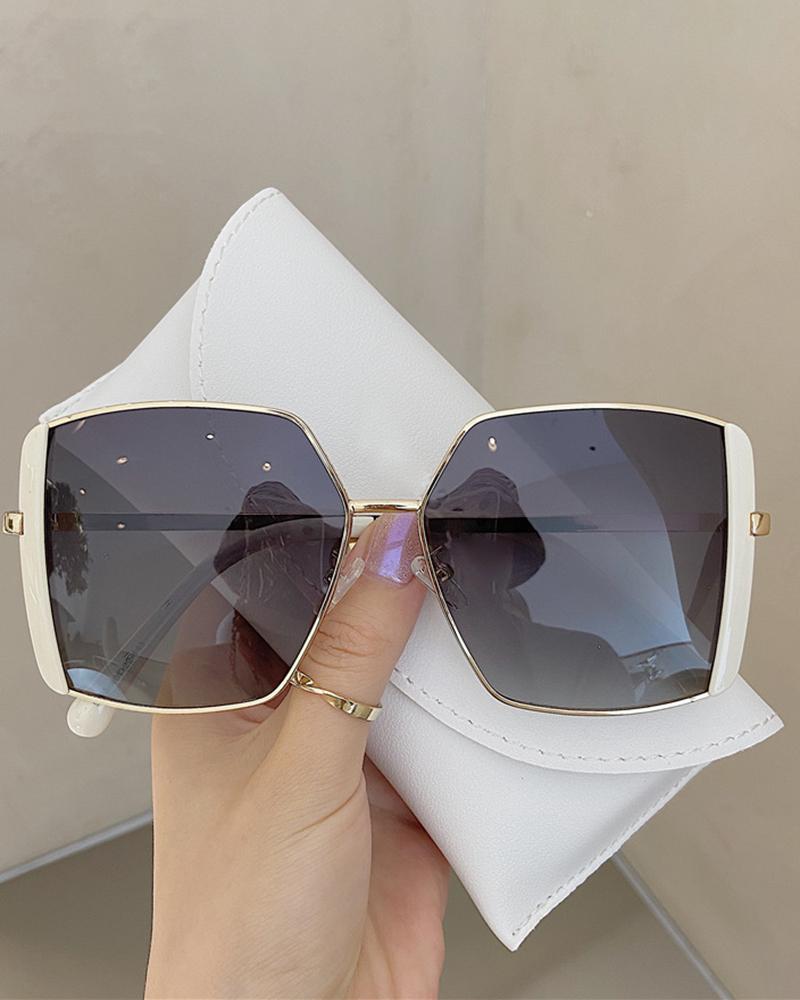 1Pair Irregular Metal Frame Sunglasses