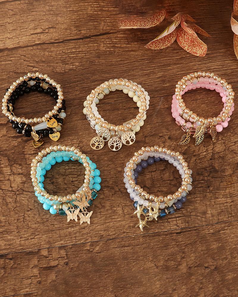 1pc Vintage Bohemian Multilayered Stackable Beaded Summer Beach Surfing Bracelet