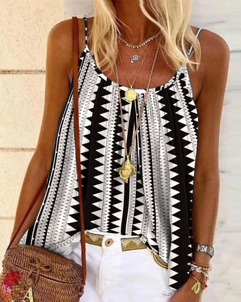 Geometric Print Flowy Cami Top
