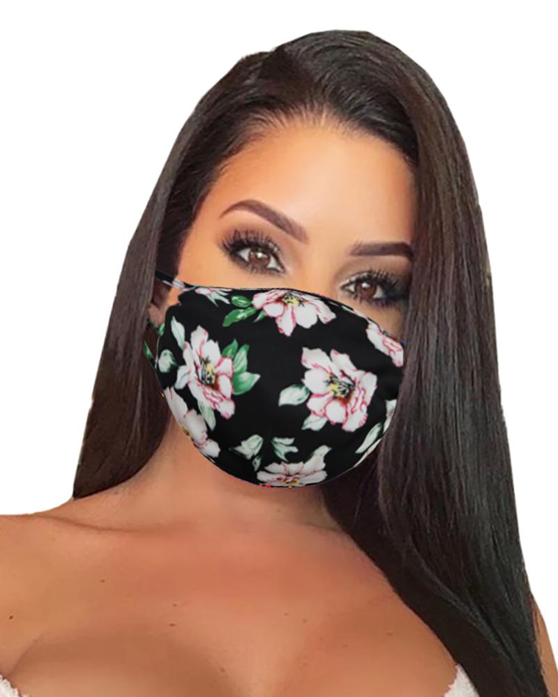 Face Mask  ChicMe Floral Print Breathable Mouth Mask Washable And Reusable