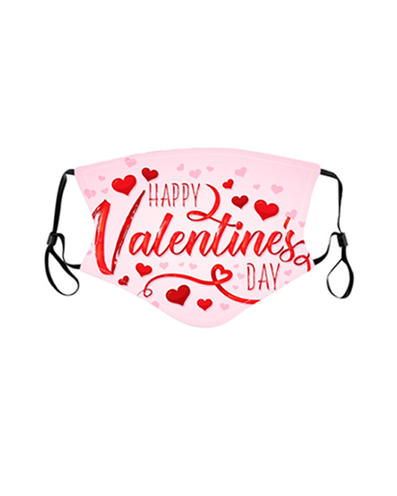  Valentine's Day Print PM2.5 Filter Breathable Face Mask
