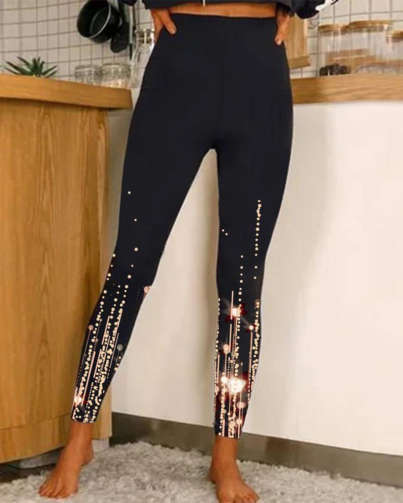 Polka Dot Print High Waist Leggings