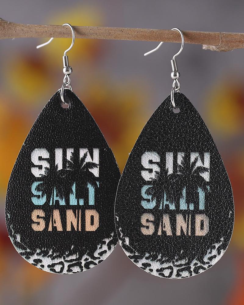 1Pair Sun Salt Sand Coconut Tree Waterdrop Earrings