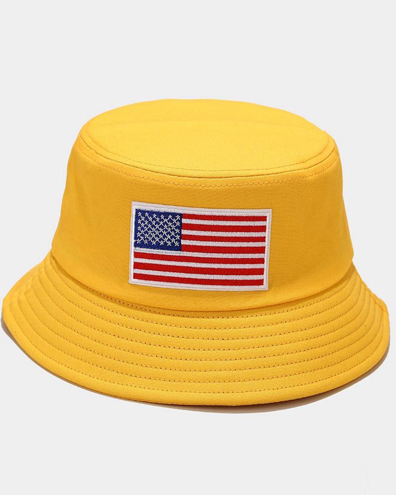 1pc Independence Day Flag Pattern Sun Bucket Hat