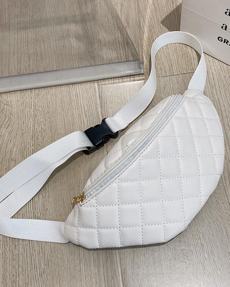 Quilted Zipper Design Fanny Pack