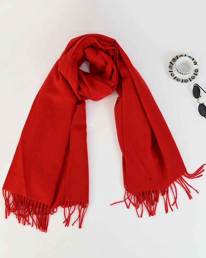 Warm Long Tassel Design Scarf