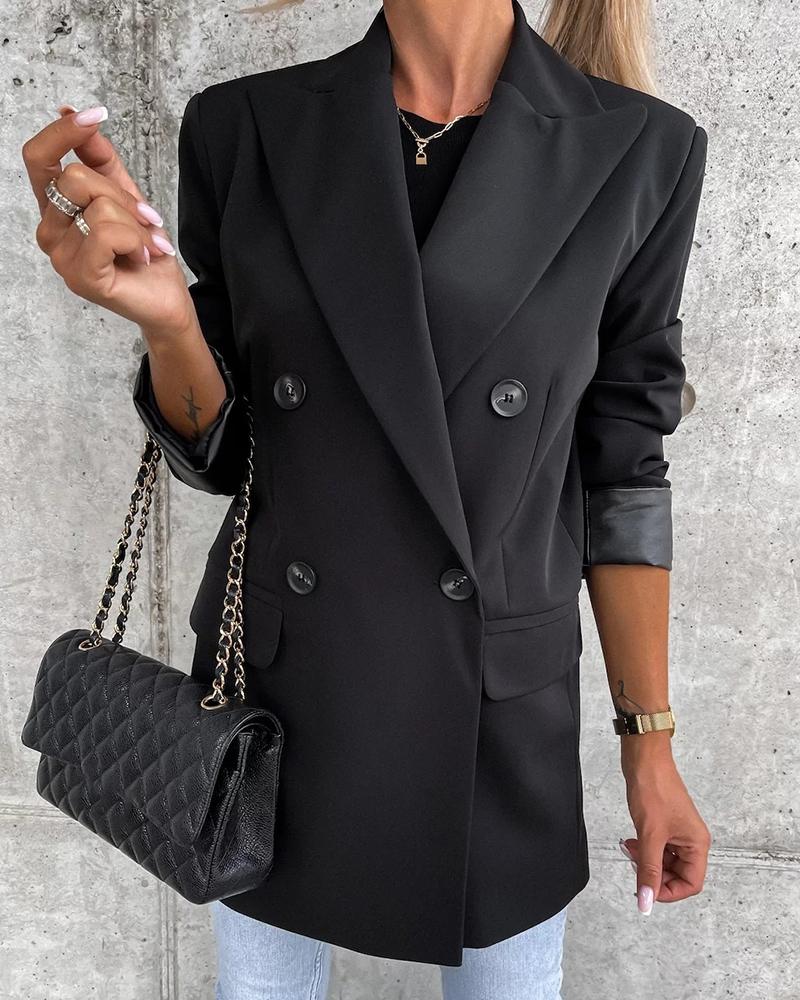  ChicMe Button Pocket Decor Long Sleeve Blazer Coat