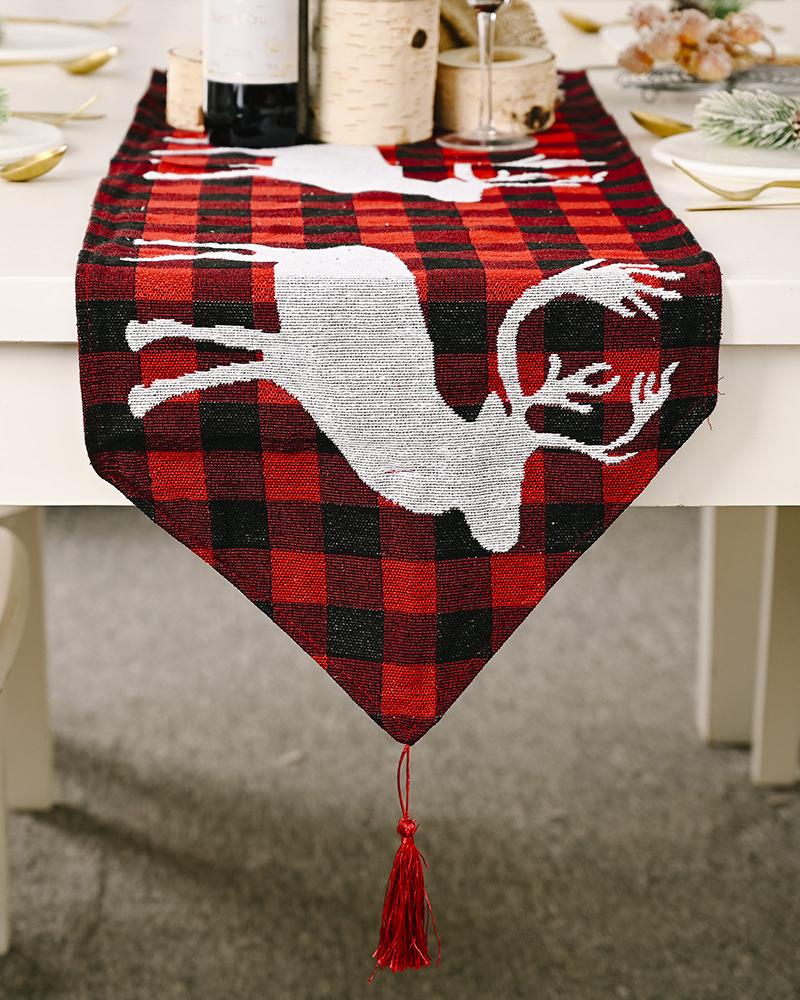  1pc Christmas Table Runner Knit Xmas Home Decoration