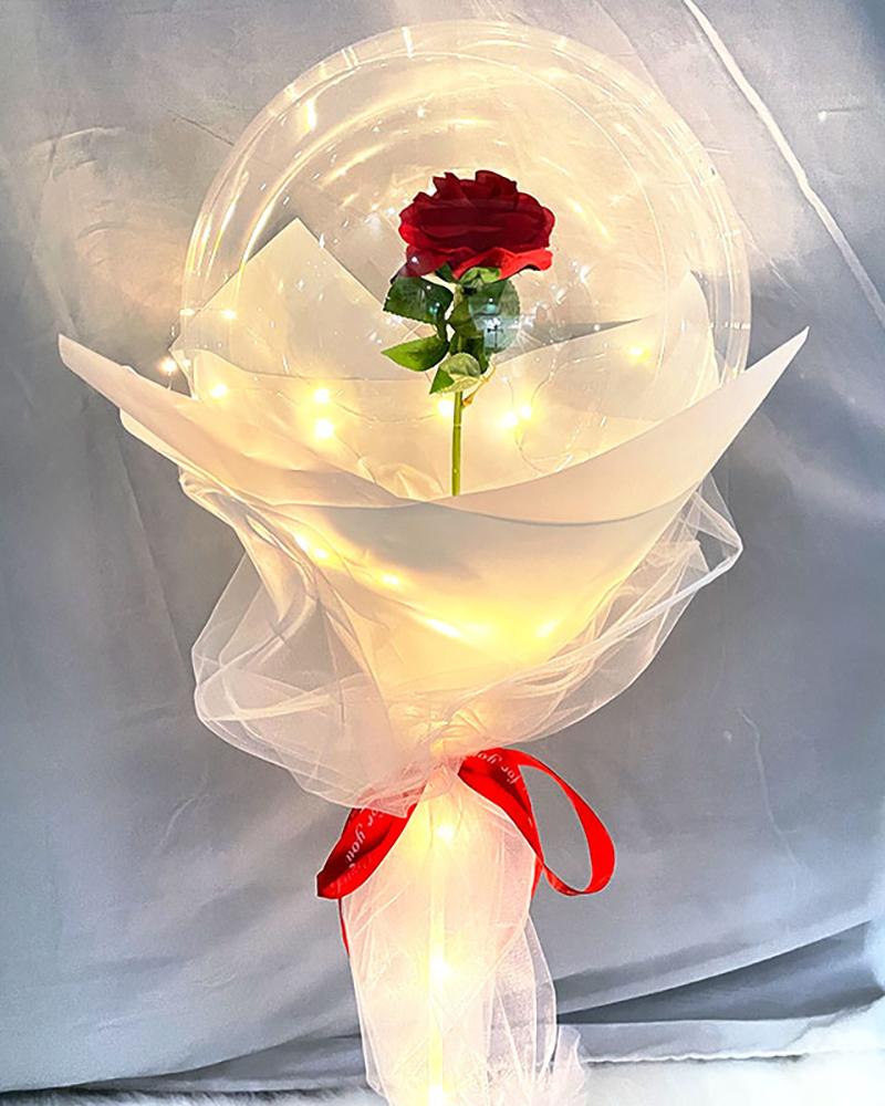 Lamps & Lighting  ChicMe Valentine's Day Gift Rose Flower Bouquet Luminous Bobo Balloon With LED Lights