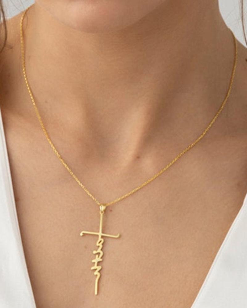 1pc Faith Letter Pendant Necklace