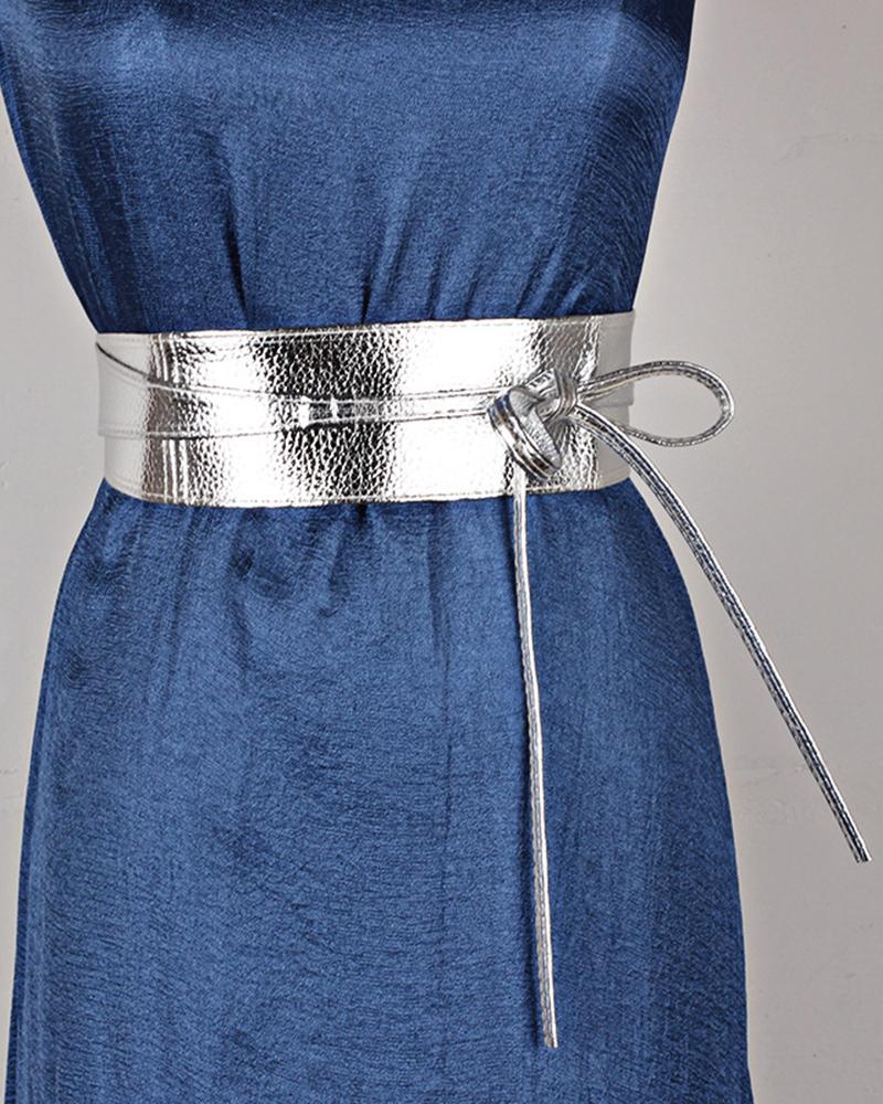 Tied Detail Wide Fashion Waist Belt