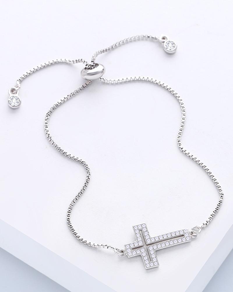  1pc Hollow Out Cross Pattern Tassel Bracelet