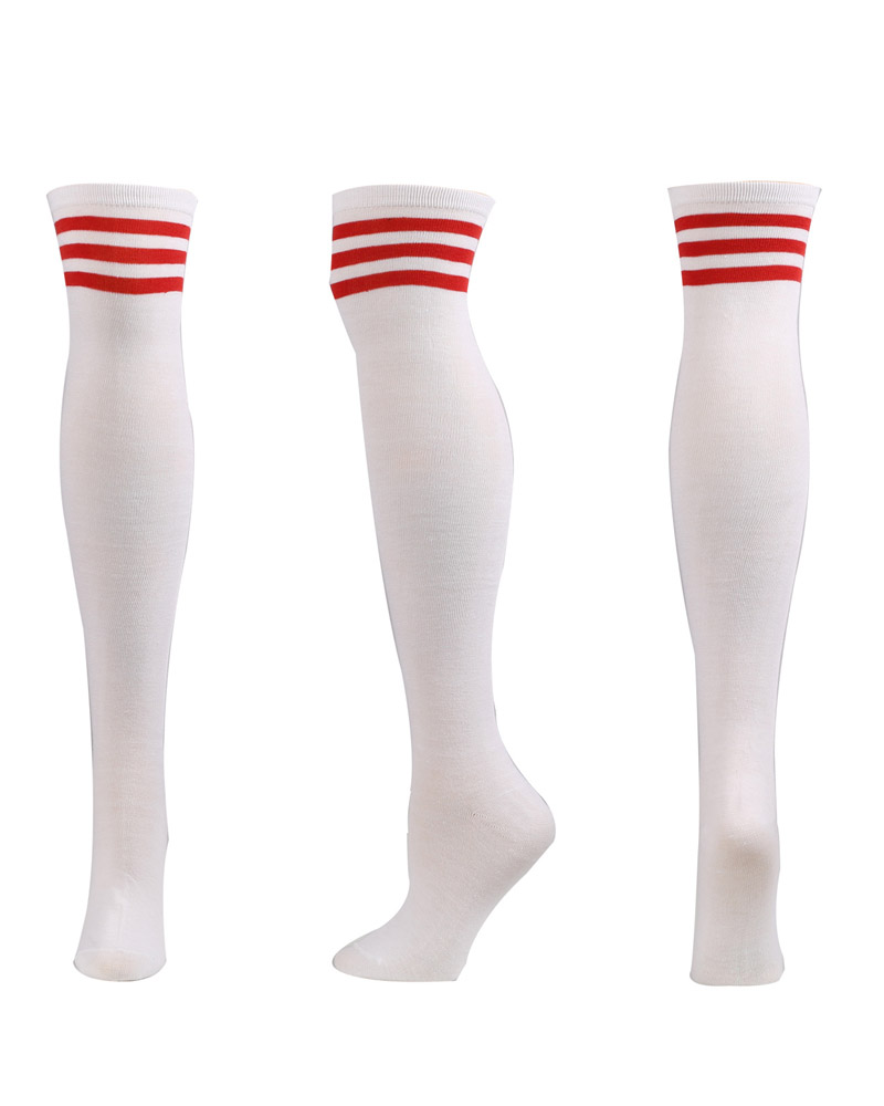 1Pair Contrast Paneled Thigh High Leg Warmers Long Boot Socks