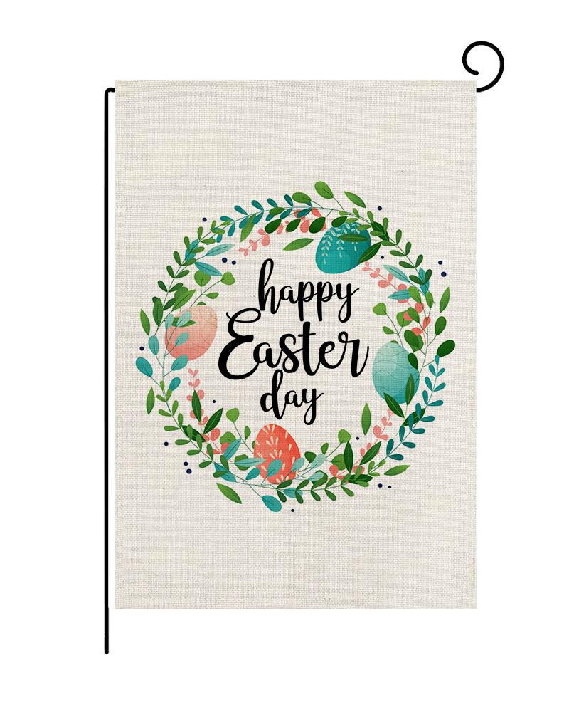 1pc Easter Graphic Letter Print Garden Flag Outdoor Decoration