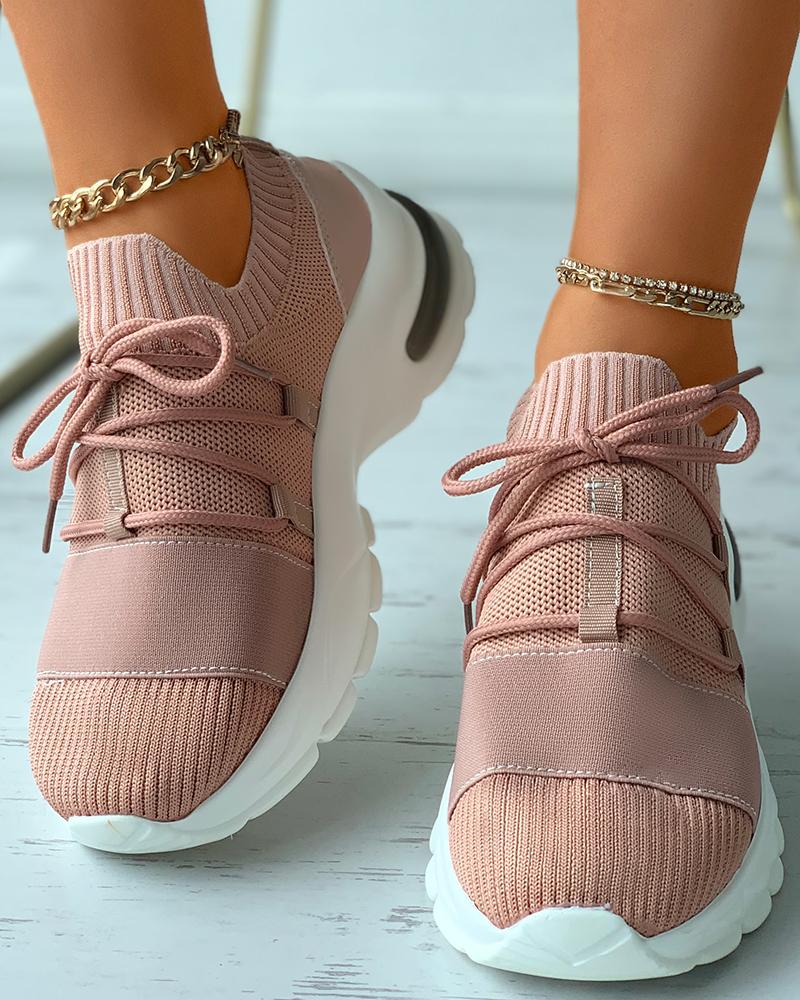 Lace-up Knit Breathable Casual Sneakers