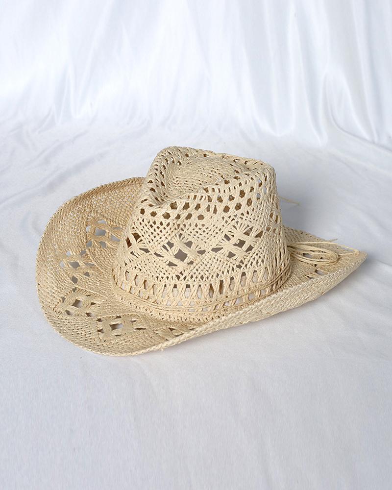 1pc Hollow Out Straw Cowboy Hat