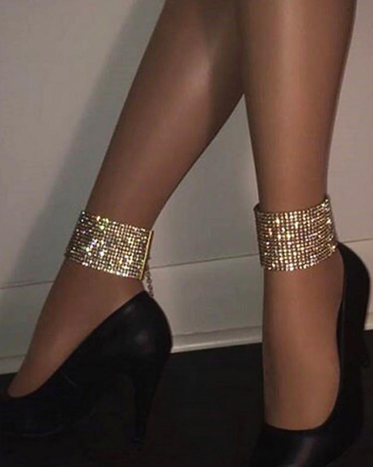 Accessories  ChicMe Stylish Glittering Metal Ankle Chains