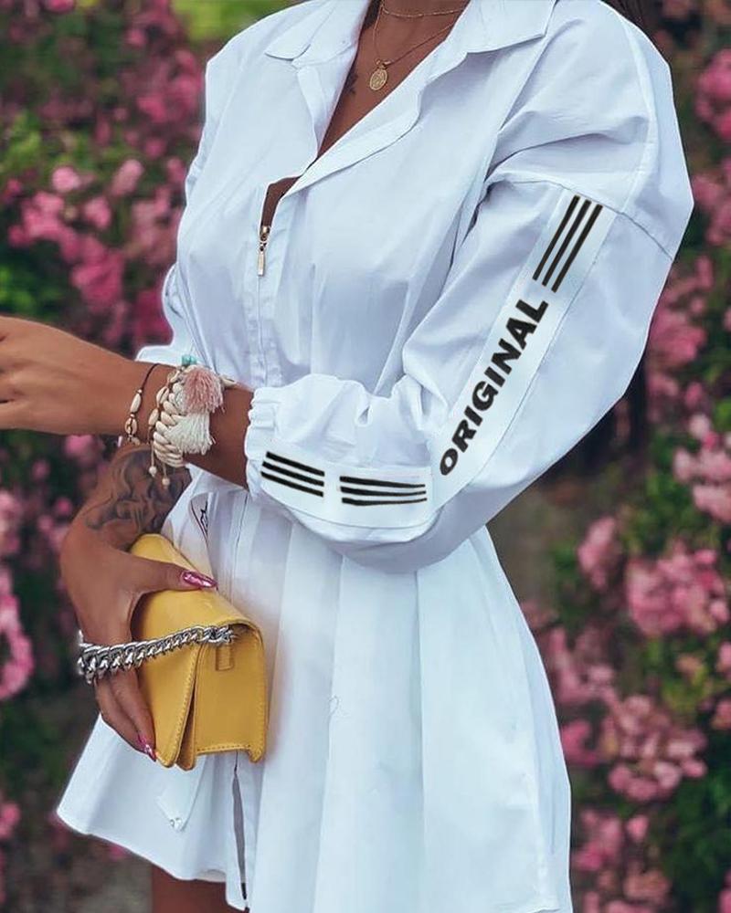 Brief Patchwork Pleated Zipper Dress