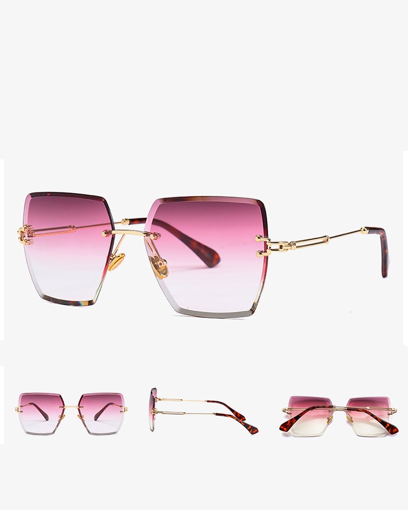 Colorblock Flexible Metal Frame Sunglasses