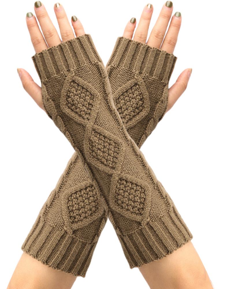 1Pair Knit Fingerless Gloves